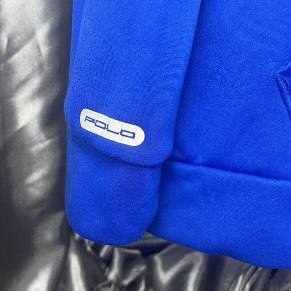 Polo Ralph Lauren Big Pony Logo ‎Hoodie Boys XL Pullover Blue Neon Preppy Fall - Picture 5 of 13